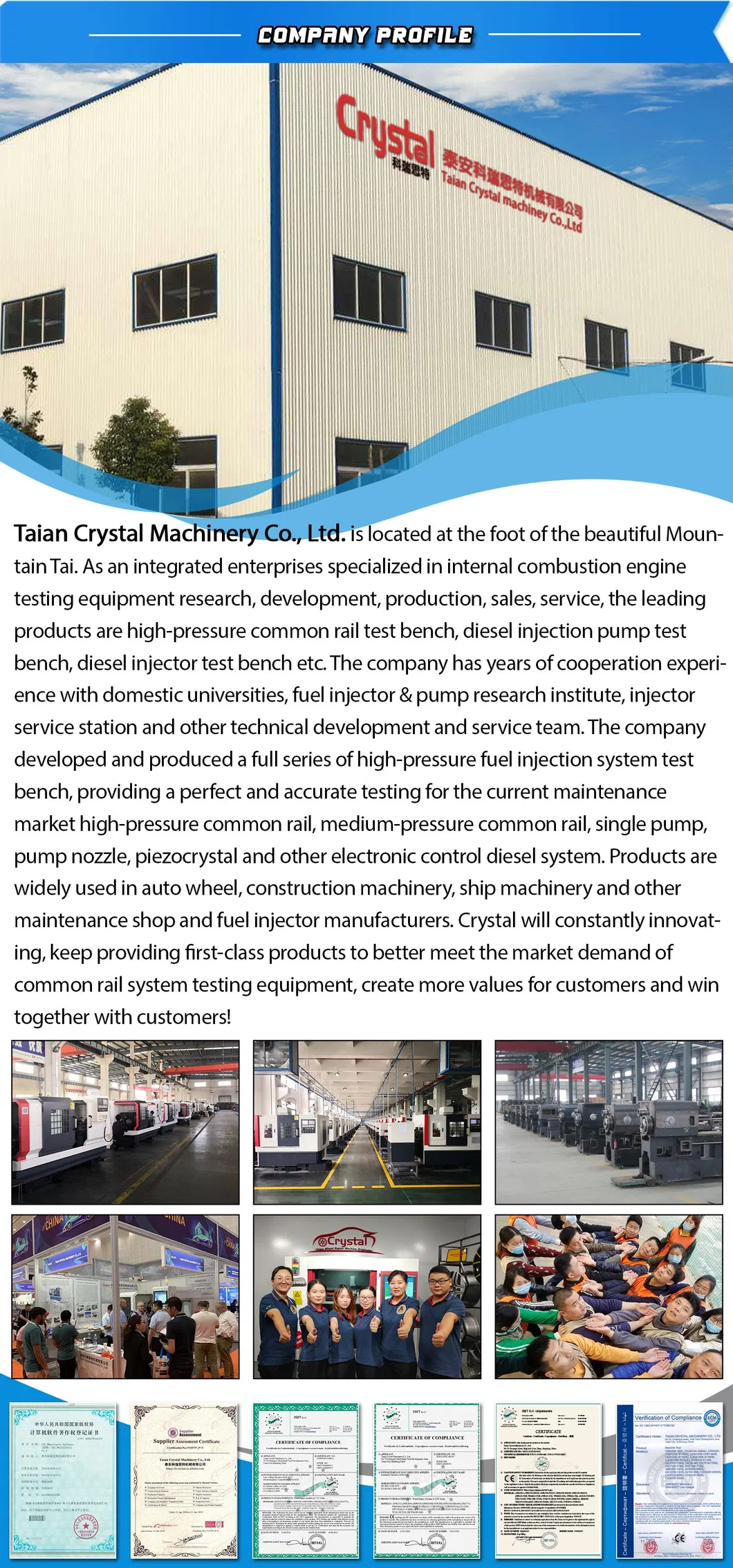 Common Rail Test Bench with C7c9 Pump Test Function and Cat320d Pump Testing Function