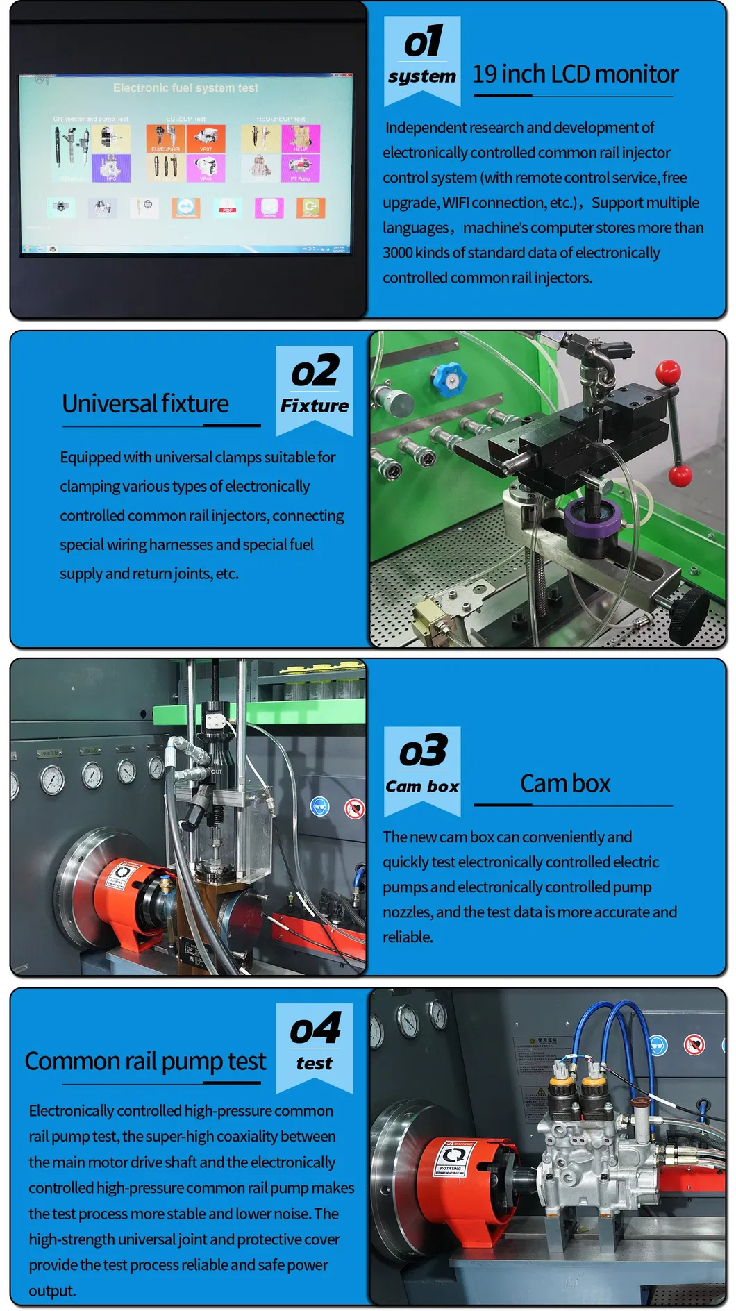 Common Rail Test Bench with C7c9 Pump Test Function and Cat320d Pump Testing Function