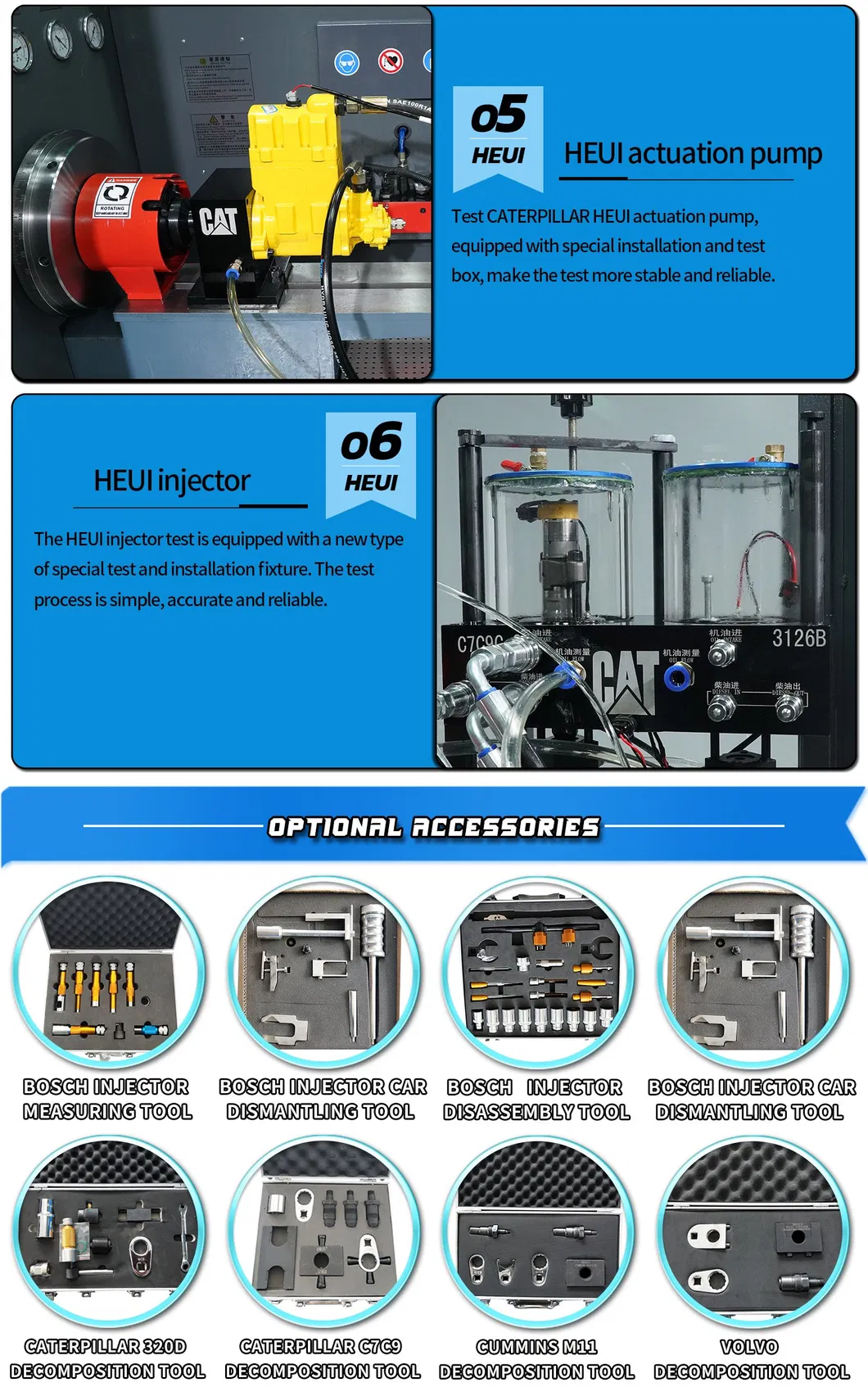 Common Rail Test Bench with C7c9 Pump Test Function and Cat320d Pump Testing Function