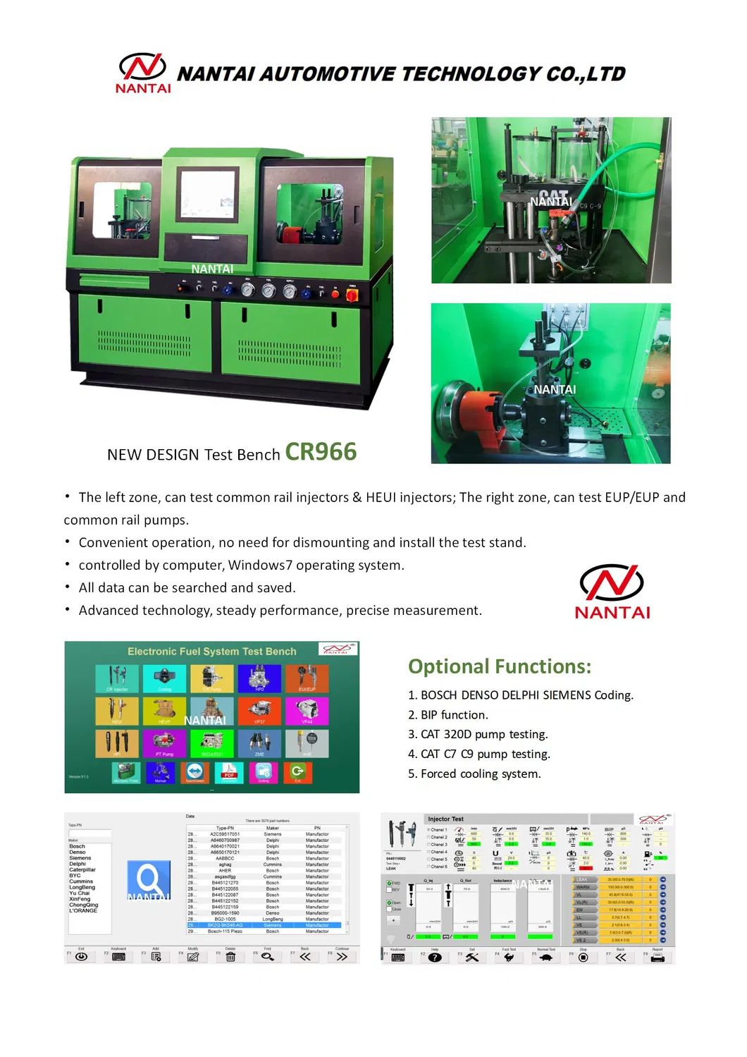 Cr966 Common Rail Injector Test Stand Diesel Test Equipment for Sale Eui Eup Heui Hpi 320d