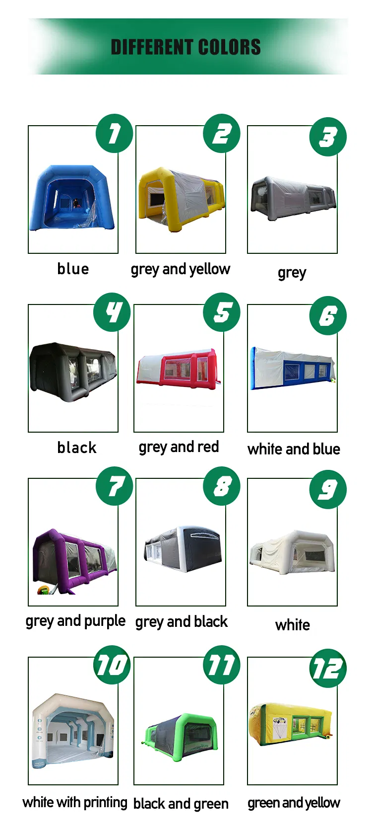 Custom Size Cabina De Pintura Outdoor Used Mobile Inflatable Paint Booth Inflatable Spray Booth for Car