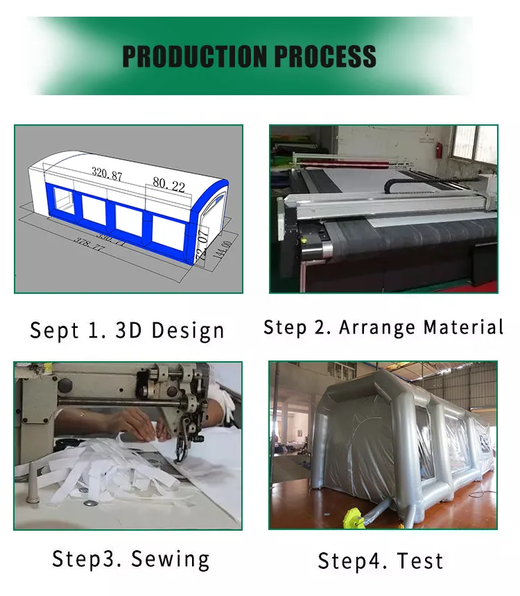 Custom Size Cabina De Pintura Outdoor Used Mobile Inflatable Paint Booth Inflatable Spray Booth for Car