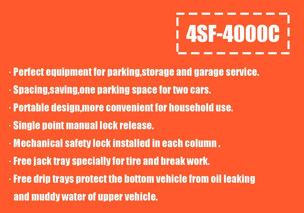 Electric Hydraulic 4 Post Lift Car Lift