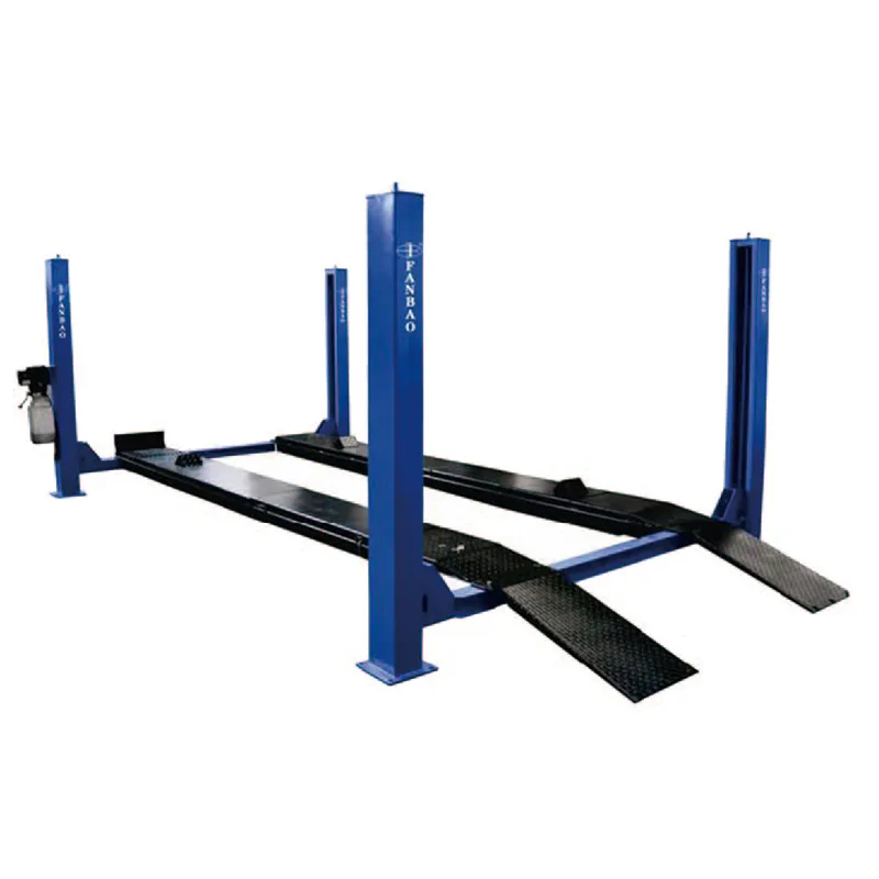 Four Post Car Lift Alignment with Rear Sliding Plate for Doing Wheel Aligmnet