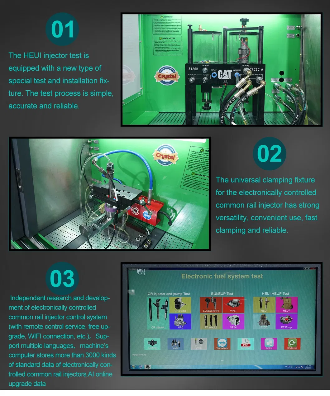 Hcr-518 High Quality Common Rail Test Bench Support Test Injector and Heui C7 C9 Injectors with Good Support