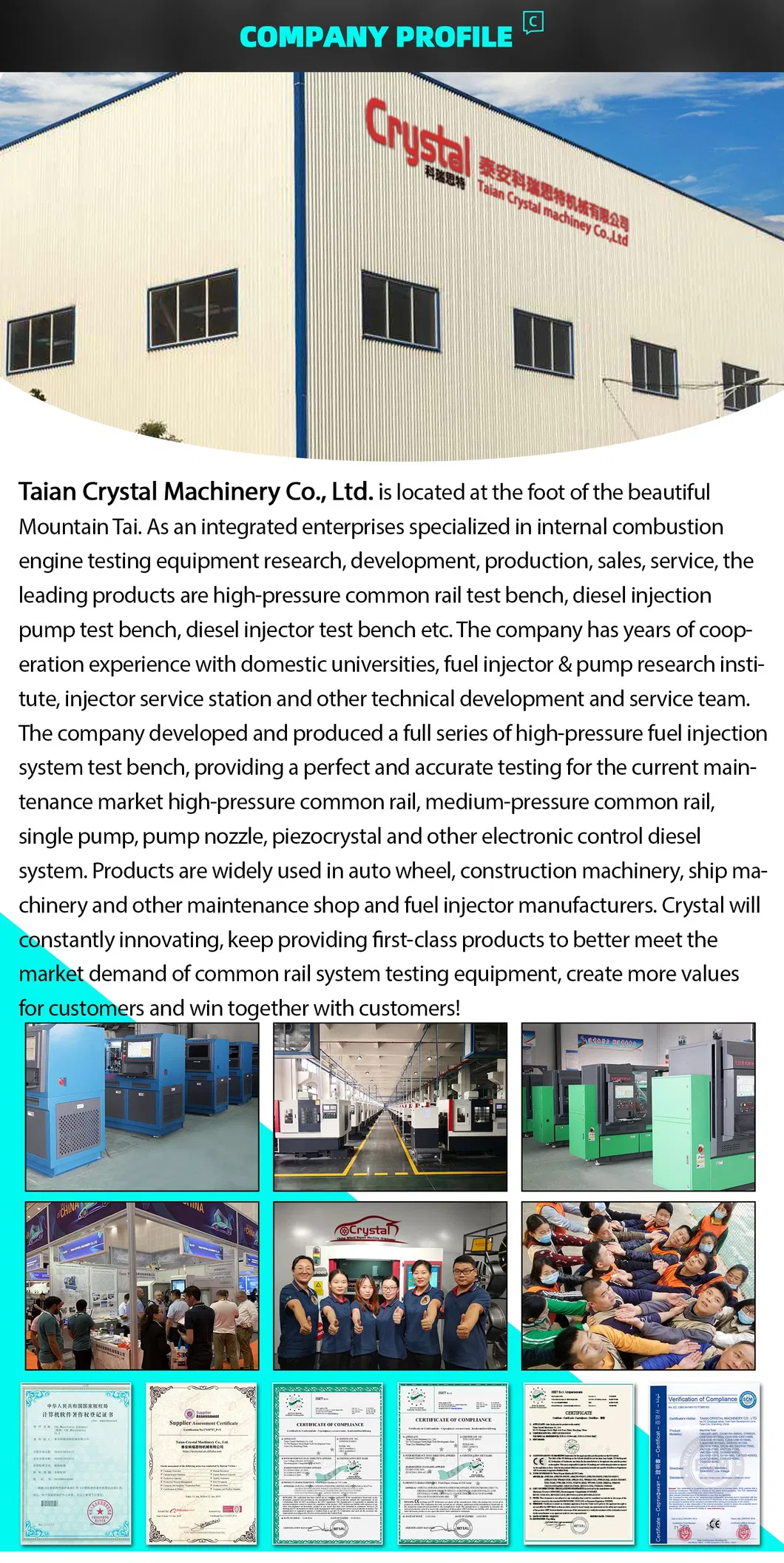 Hcr-518 High Quality Common Rail Test Bench Support Test Injector and Heui C7 C9 Injectors with Good Support