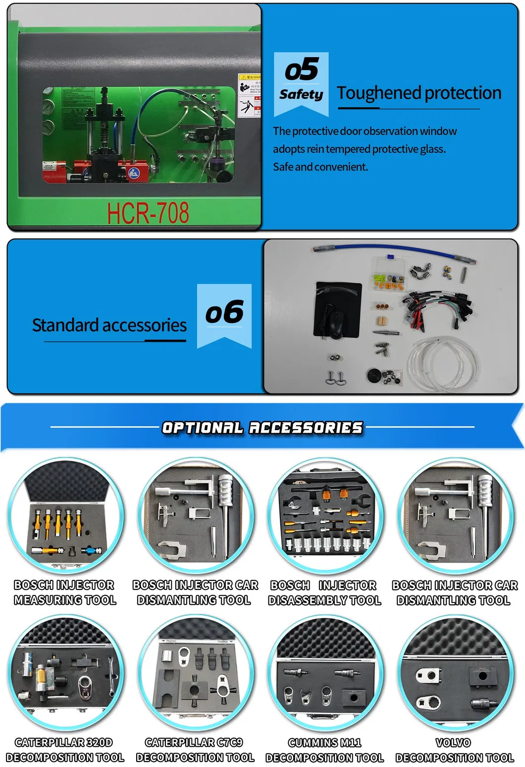 Hcr-708 Eui and Eup Pump Diesel Test Bench with Automatic Controller Support Different Language