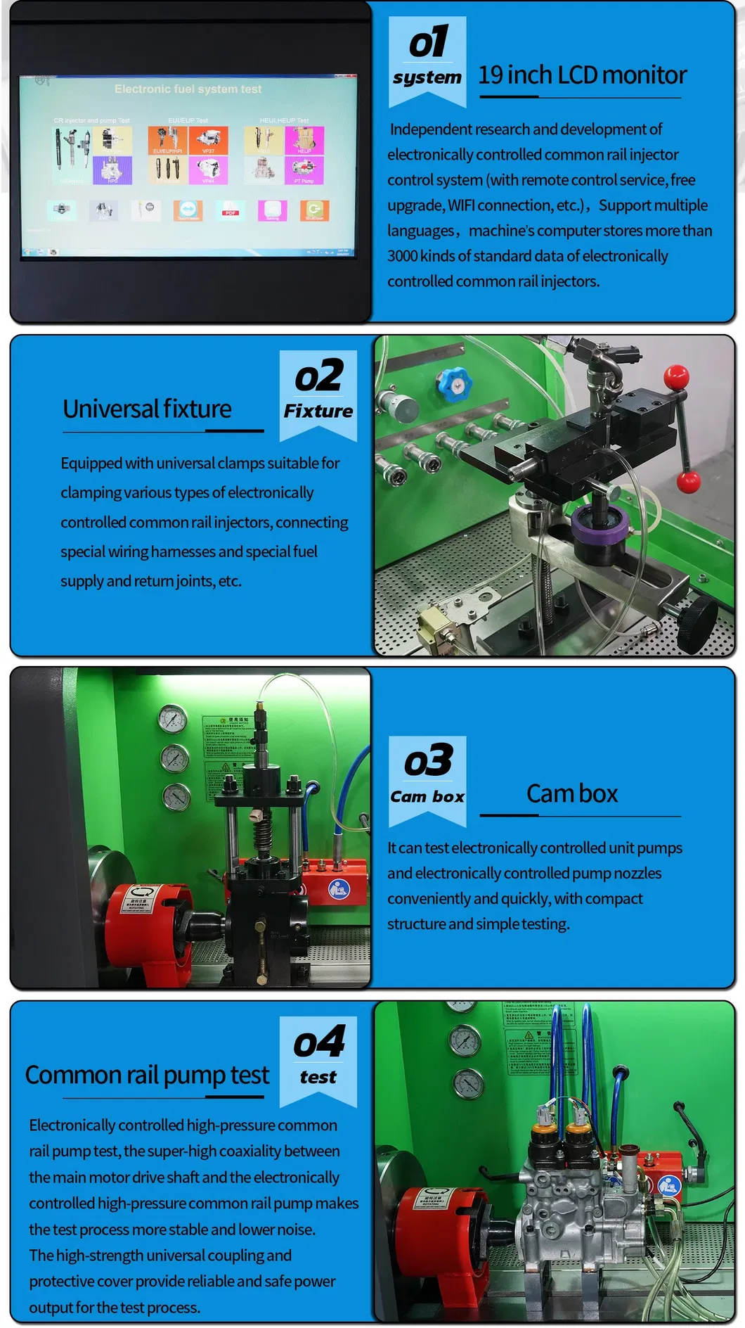 Hcr-708 Eui and Eup Pump Diesel Test Bench with Automatic Controller Support Different Language