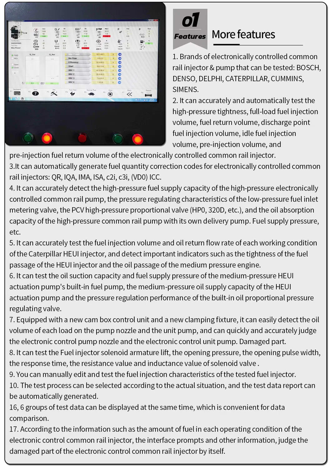 Hcr918 Test Bench Auto Engine Testing Calibration Machine Electronic Equipment Common Rail Injector