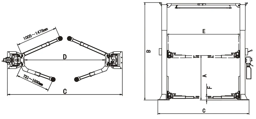 High Precision 2 Post Lifting Equipment with 5000kgs (211SAC)
