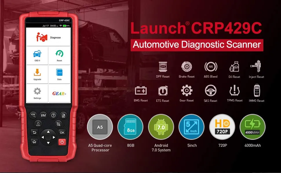 Launch X431 Crp429c Auto Diagnostic Tool for Engine/ABS/SRS/at+11 Service Crp 429c OBD2 Code Scanner Better Than Crp129