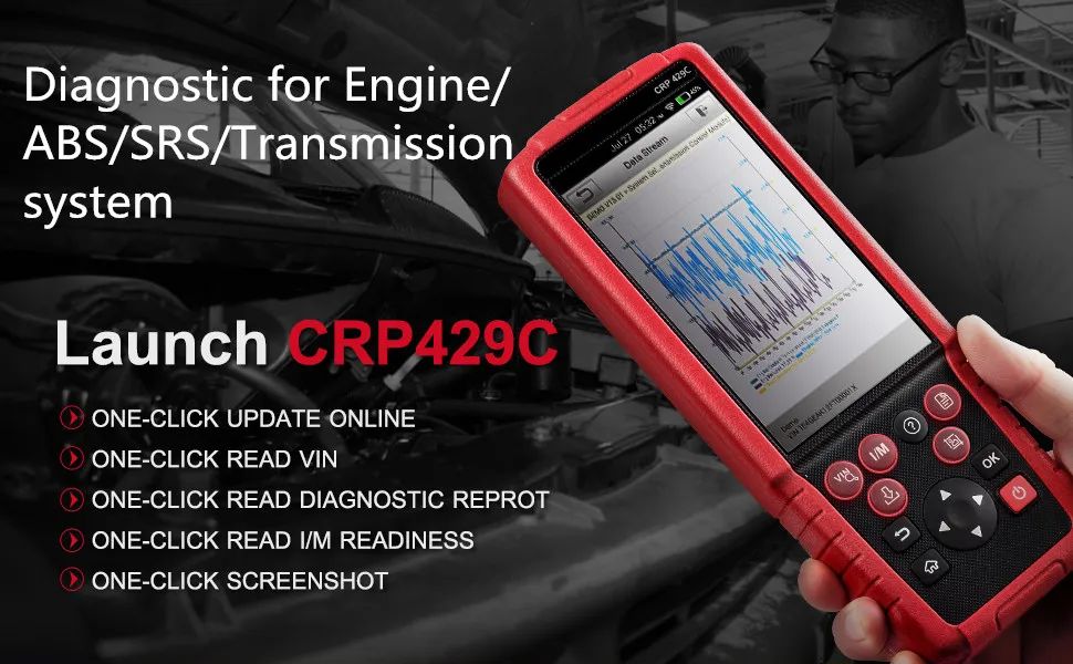 Launch X431 Crp429c Auto Diagnostic Tool for Engine/ABS/SRS/at+11 Service Crp 429c OBD2 Code Scanner Better Than Crp129