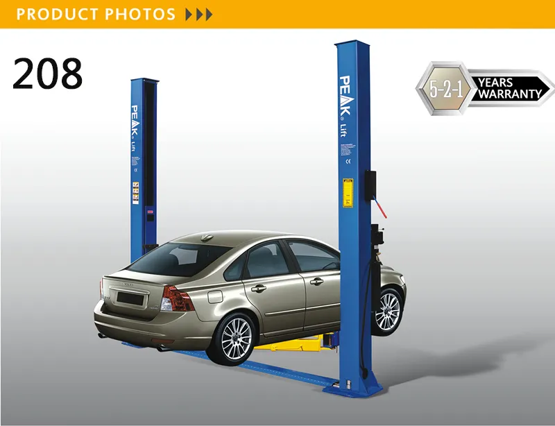 Lightweight  Automatic Two Post Car Lift with Hydraulic Cylinders