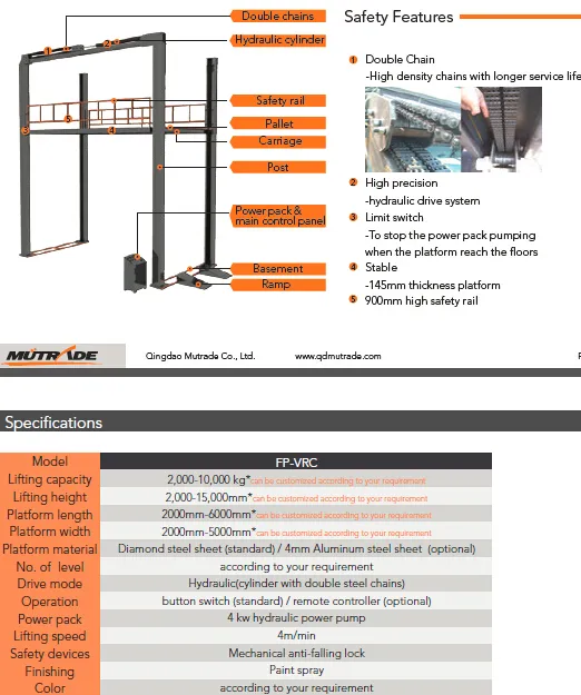 New Design Four Post or Scissor Structure Car or Goods Elevator