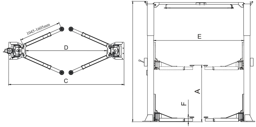 Professional Double Cylinders Hydraulic Scissor Car Lift (215C)
