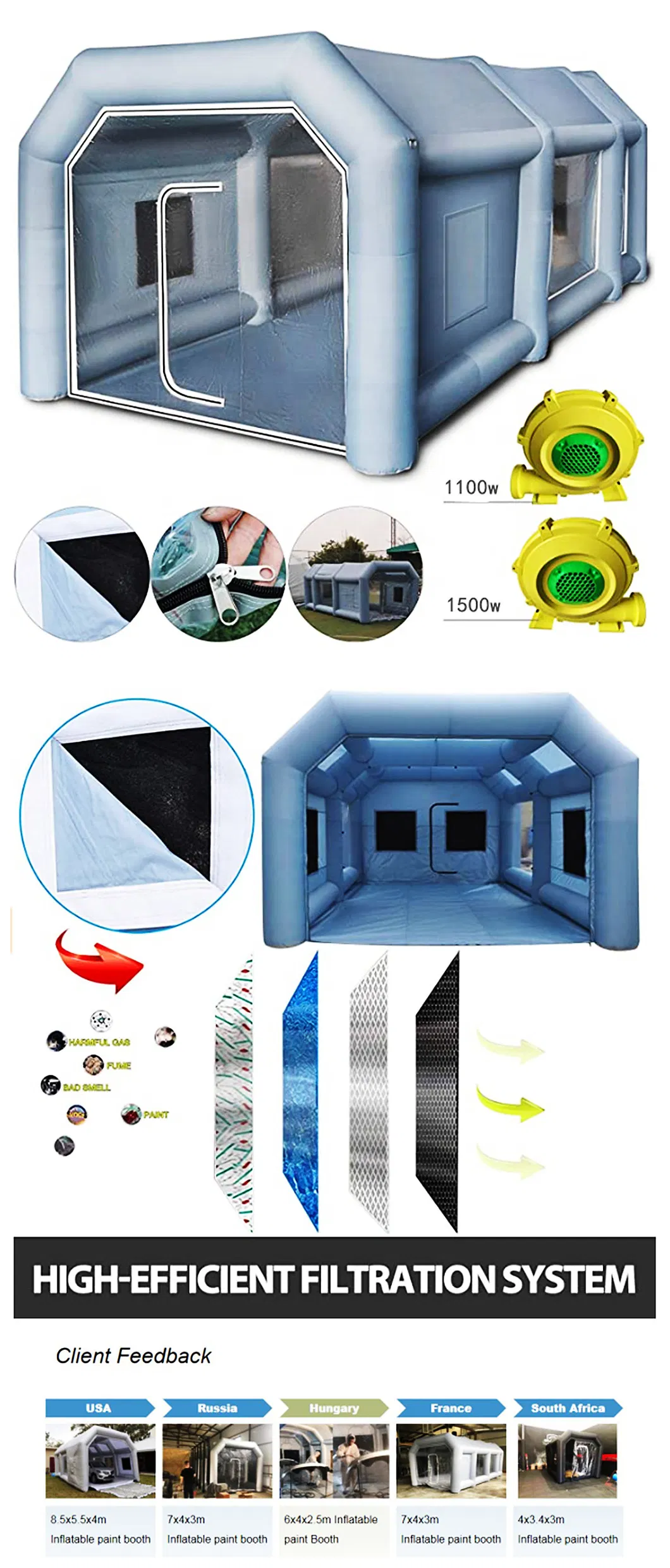 Spray Inflatable Paint Booth Parking Tent Workstation Automobile Inflatable Paint Booth Tent