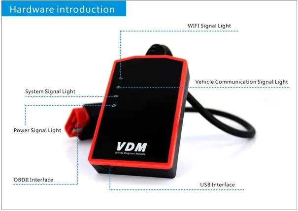 Vdm Ucandas Wireless Automotive Diagnosis System with Honda Adapter Support Andriod V5.2