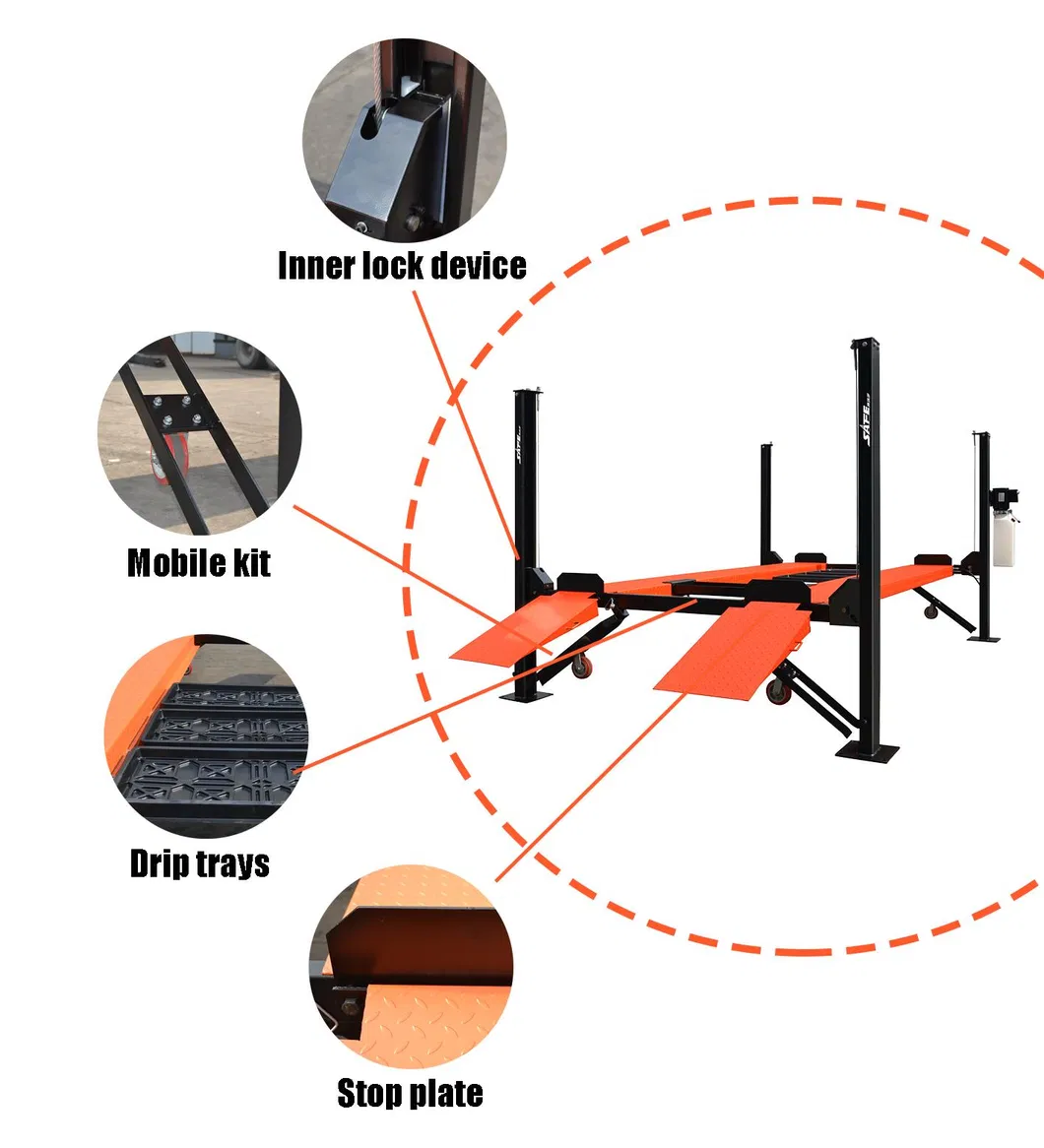 Vehicle Equipment Four Post Parking Lift for Sale